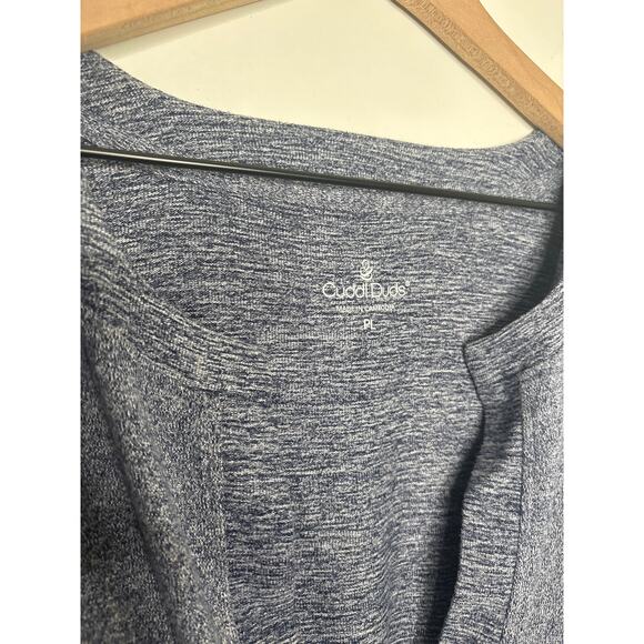 Cuddl Duds Soft Cardigan Sweater Petite Large Heather Navy Blue Loungewear Top - Picture 6 of 9